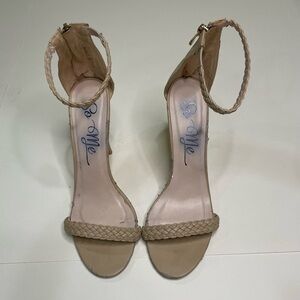 Women's Tan Braided Strap Heels